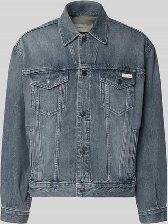 Calvin Klein Jeans Regular Fit Jeansjacke aus reiner Baumwolle in Mittelgrau, Gr&ouml;&szlig;e XXL