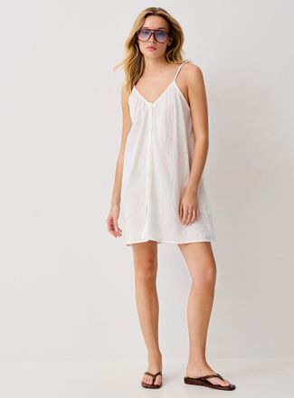 Ichi Womens Pure cotton gauze button-down minidress