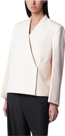 Jil Sander Dubbelknoops wollen blazer - Dames - Blazers - Beige - S - Wol - Jassen