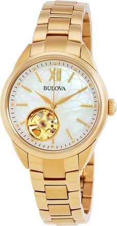 Bulova Sutton Automatic White Mother of Pearl Dial Ladies Watch 97L172