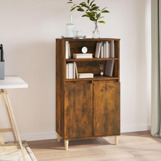 vidaXL Vidaxl - Aparador Alto Madera Contrachapada Roble Ahumado 60x36x110 Cm