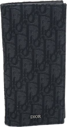 Dior Black Jacquard Long Wallet (Bi-Fold) (Pre-Owned)