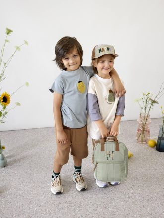 L&auml;ssig Kinder Shirt Zitrone Little Gang L&Auml;SSIG, Bio-Baumwolle himmelblau