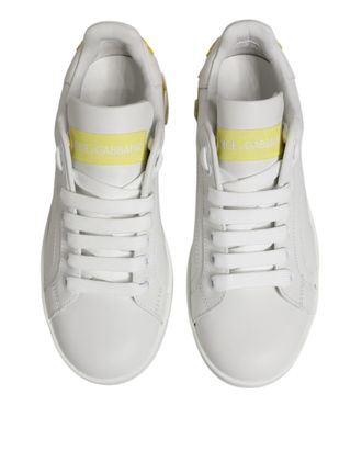 Dolce & Gabbana Calfskin Leather Low-Top Sneaker - White