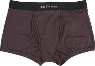 Kiton Ondergoed, Heren, Bruin, S, Katoen, Stretch Katoenen Boxershorts Met Logo