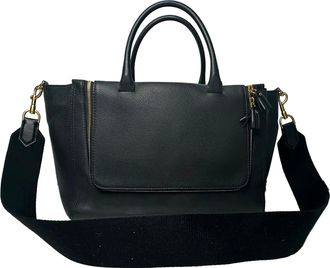 Anya Hindmarch Top Handle Bag in Black Leather
