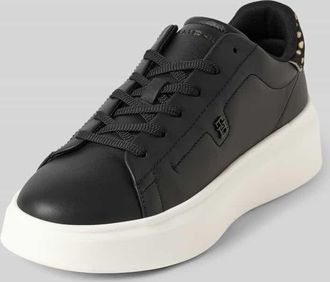 Tommy Hilfiger Low Top Sneaker aus echtem Nappaleder in Black, Größe 36