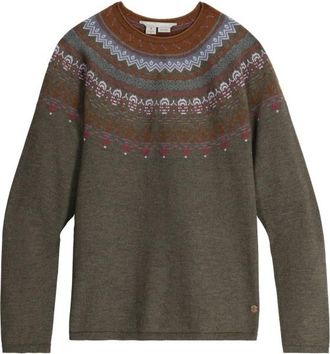 Royal Robbins Westlands Fairisle Crew Merinopullover f&uuml;r Damen | braun