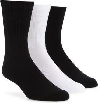 BOSS 3-Pack Ribbed Crew Socks in Black Multi at Nordstrom Rack, Size 7-13