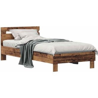 vidaXL Bed Frame with Headboard Old Wood 98.5 x 200 cm Engineered Wood vidaXL