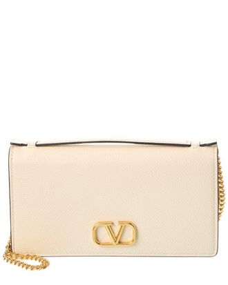 Valentino Vlogo Leather Wallet On Chain
