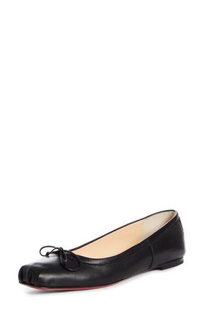 Christian Louboutin Mamadrague Square Toe Ballet Flat in Black at Nordstrom, Size 6.5Us