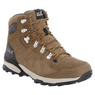 Jack Wolfskin Wanderschuh JACK WOLFSKIN REFUGIO TEXAPORE MID W, Damen, Gr. 39,5, orange (braun, apricot), Synthetik, Textil, Veloursleder, Schuhe Wanderschuh, wasse