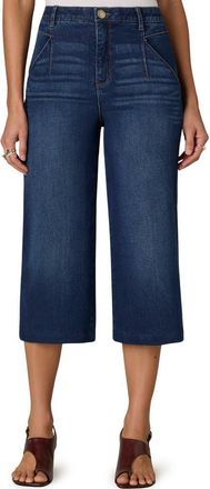 Wit & Wisdom Wyatt Skyrise V-Pocket Wide Leg Denim Culottes in Indigo at Nordstrom, Size 14