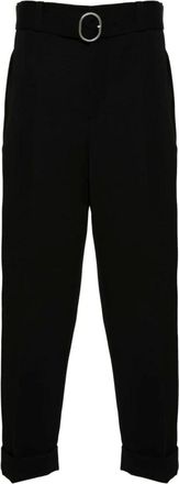 Jil Sander Black Wool Trousers with Belt