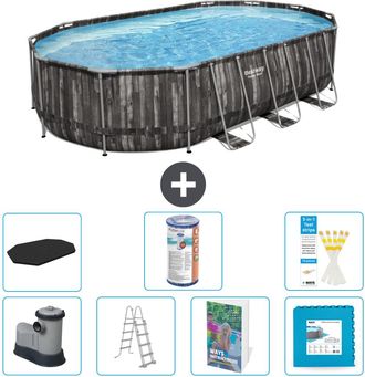 Bestway Piscina Bestway Power Steel Oval - 610x366x122 Cm - 8-piezas S602