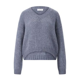 Roberto Collina Truien & Vesten, Dames, Blauw, XS, Wol, V-hals Breiwerk