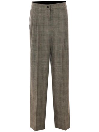 Pinko Straight-Leg Tailored Pants with Classic Plaid Design