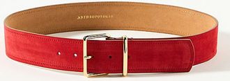 Anthropologie Square-Buckle Suede Belt