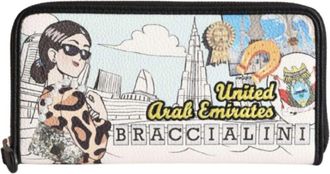 Braccialini Zip Around Portemonnee Cartoline Verenigde Arabische Emiraten Zwart - Dames - Portefeuilles - Zwart - ONE Size - Leer - Accessoires