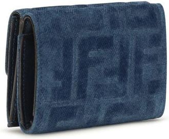 Fendi FF Monogram Jacquard Wallet - Blue