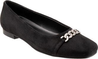 Trotters Harmony Flat in Black Suede at Nordstrom, Size 7.5