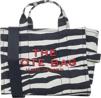 Marc Jacobs Shopping Bags, female, Black, ONE SIZE, Zebra Print Tote Bag Stylish Canvas