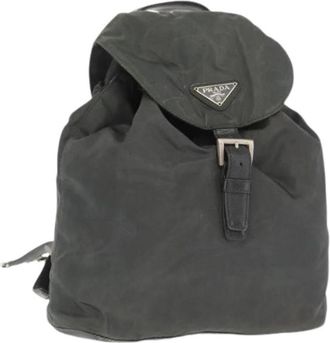 Prada Pre-owned Nylon Rugzak - Dames - Vintage Rugzakken - Groen - ONE Size - Nylon - Vintage