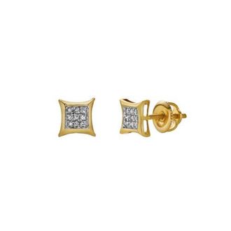 LuvMyJewelry Sabedoria 10K Yellow Gold Diamond Unisex Earrings - 0.06 Cts at Nordstrom