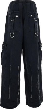 Balenciaga Mens Cargo Pants Black Cotton Trousers