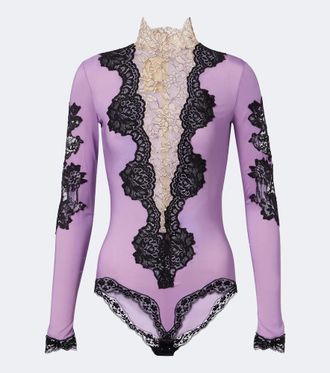 Valentino Body a collo alto con pizzo