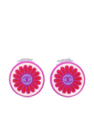 Chanel 2004 oorclips met CC logo - Roze