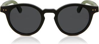 Oh My Woodness! Oval Full Rim Acetate Mens Sunglasses Brown Size 47 - Free Lenses - Oh My Woodness