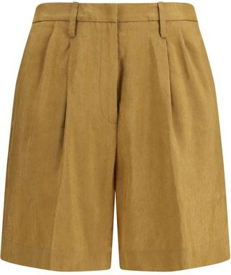 Forte_Forte Beige Linen Bermuda Womens Shorts