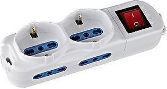 Trade Shop Trade Shop - Zapatillas El&eacute;ctricas 6 Asientos Con Interruptor De Cable 1.5mt Con Enchufe 16a