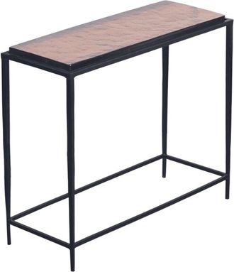 Signature Consola pequeña en vidrio ahumado y metal negro L80 cm - igloo