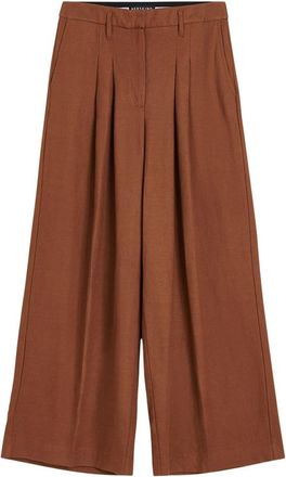 Birgitte Herskind Lotus Pants - Dames - Wijde Broeken - Bruin - XL - Linnen - Broeken