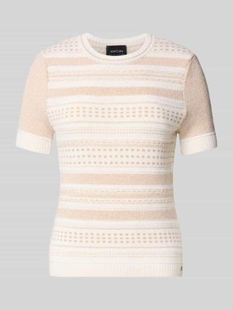 Marc Cain Strickpullover mit gerippten Abschlüssen in Offwhite, Größe 34
