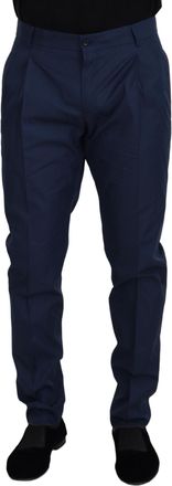 Dolce & Gabbana Blue Cotton Chino Formal Mens Pants