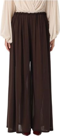 Philosophy di Lorenzo Serafini Wide Leg Tulle Broek - Dames - Wijde Broeken - Bruin - XS - Broeken