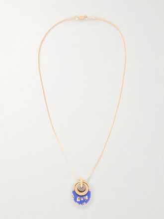 Maison Mayle Collana Con Finitura Oro E Smalto Niki Drop - Blu