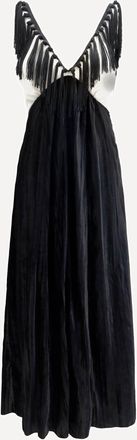 Forte_Forte FORTE_FORTE Color-block velvet Long Dress with fringes Female 0