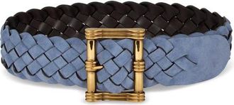 Etro Woven Reversible Suede Belt in Avio at Nordstrom, Size 100