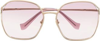 Miu Miu Eyewear oversize square-frame sunglasses - women - Metal (Other) - 60 - Gold
