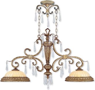 Livex Lighting Discontinued Livex La Bella 2-Light Vintage Gold Leaf Island