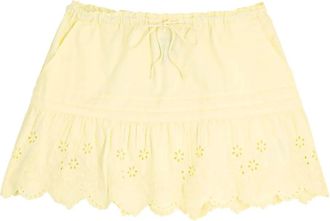 Damson Madder Gabriette drawstring eyelet mini skirt - women - Organic Cotton - 14 - Yellow