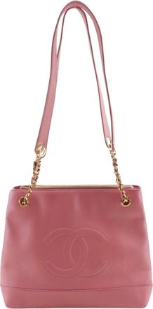 Chanel Pink Leather Tote Bag (Pre-Owned)