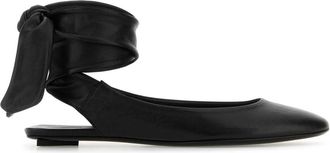 The Attico Womens Black Leather Cloa&uml; Slippers - Size EU 35