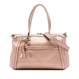 Gucci Pre-owned Gucci Metallic Pebbled Calfskin Bella Satchel Ladies MHKIYE4CYVFX638S