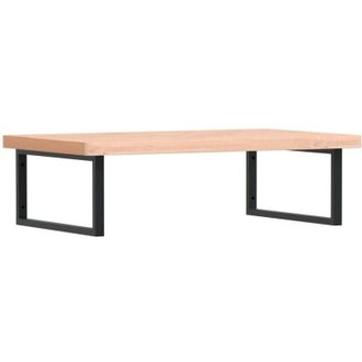 vidaXL Vidaxl - Estante De Lavabo De Pared De Acero Y Madera Maciza De Haya